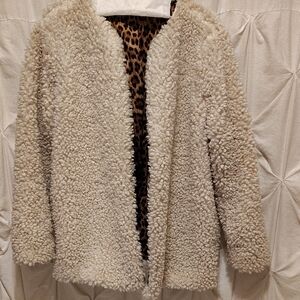 Women's Cream Faux Fur Jacket. Toasty Sherpa